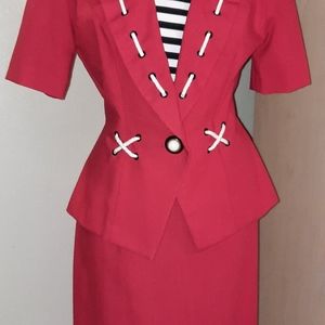 Lindsey Scott by Jerrell , 2-pc skirt & jacket, red